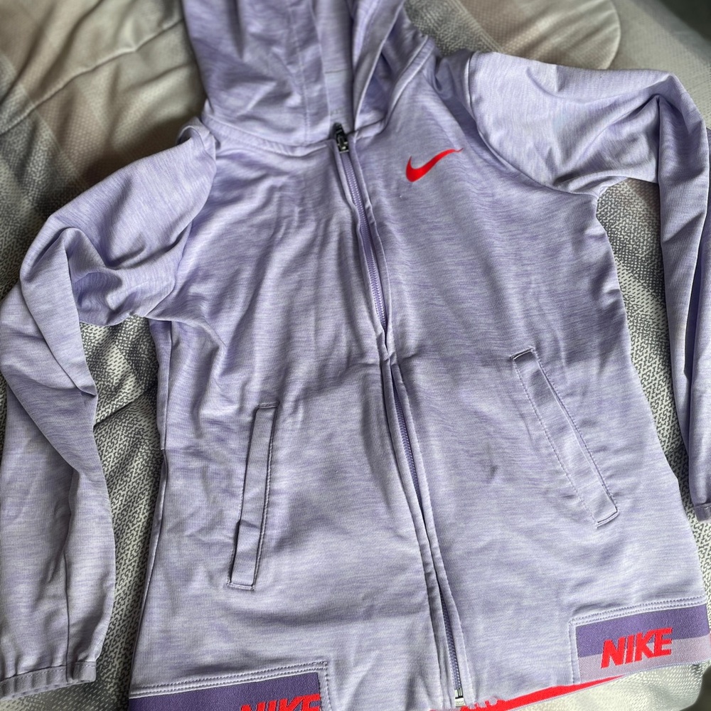 Nike Purple Sweatshirt with Neon Orange Accents